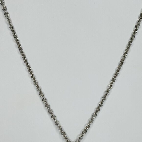 Chicos Silver Tone Chain Link Key Miracles Rhinestone Pendant Necklace ✨ - Picture 5 of 8